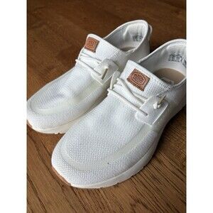 Hey Dude Wally Sox White Slip On Shoes Mens 8 Womens 10 Lightweight Casual